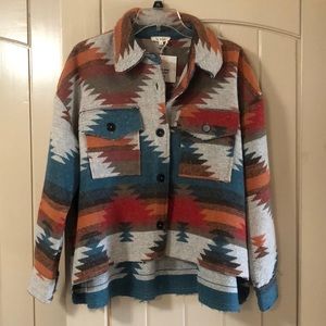 Aztec Print Shacket